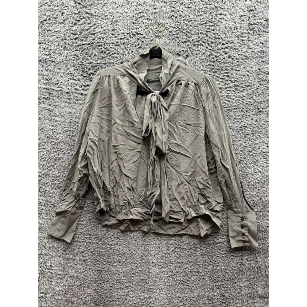 Calvin Rucker Japanese Polyester She Bop Long Sleeve Top‎ Taupe Womens Size S